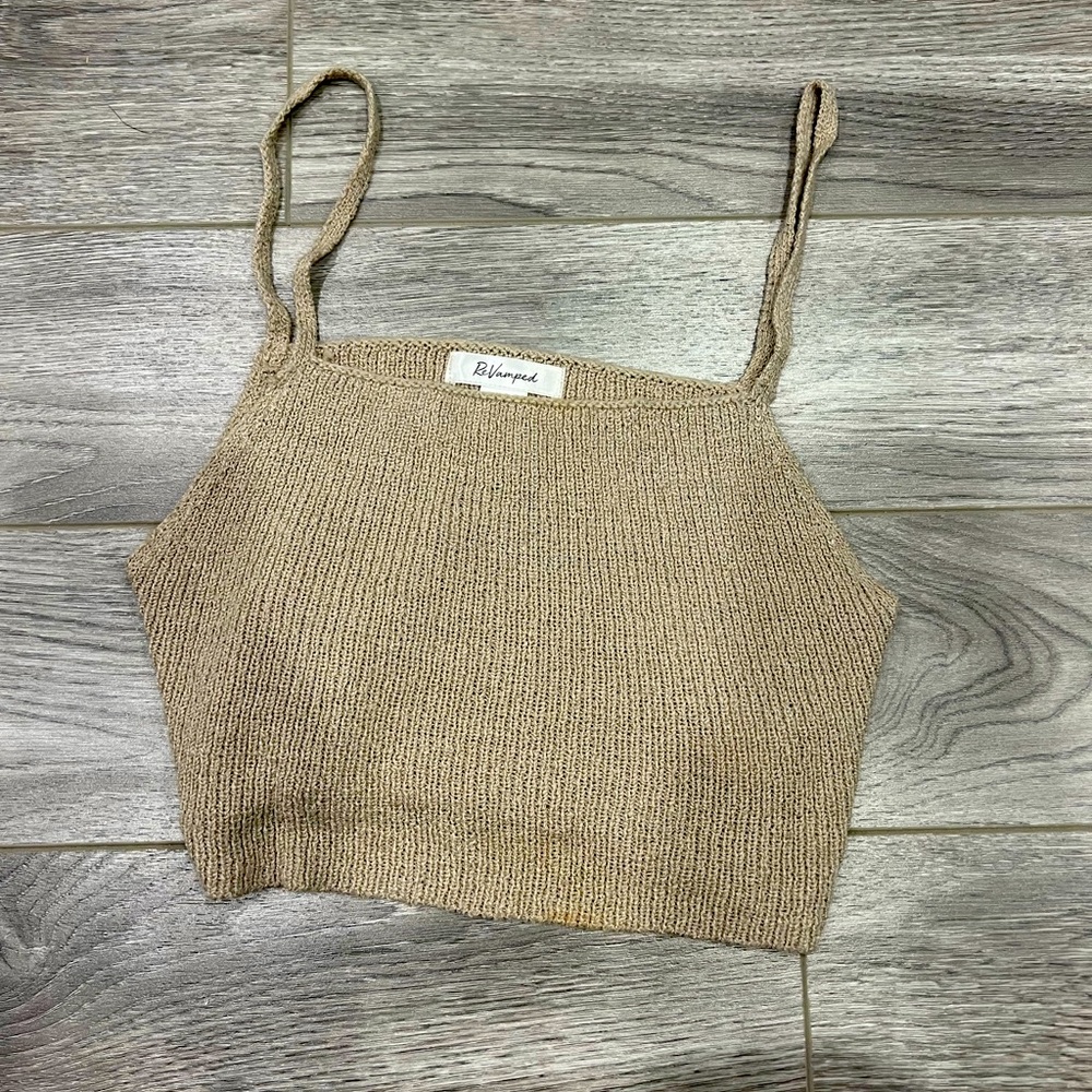 Urban planet tan crop top